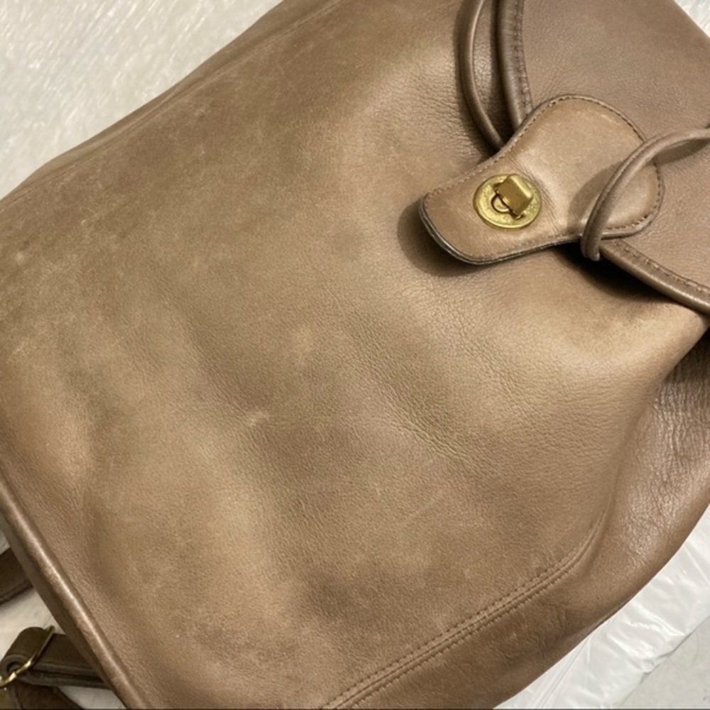 Coach RARE unisex classic backpack 9943 in brown leather putty taupe ? 1995 - Picture 14 of 16